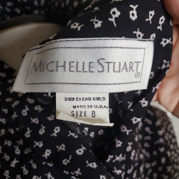 Vintage Michelle Stuart Black Floral Dress - Picture 6 of 7